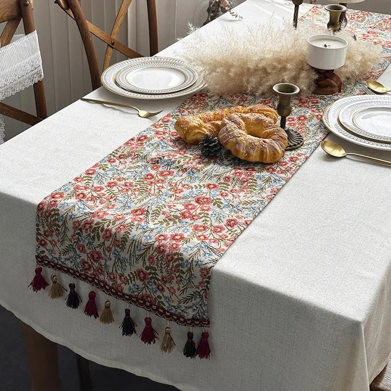 tableau decoratif boheme pompons motifs floraux table restaurant halloween noel