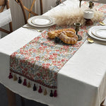 tableau decoratif boheme pompons motifs floraux table restaurant halloween noel