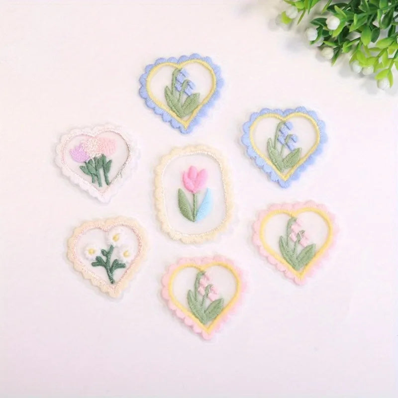 broderies dentelées fleurs simples roses oranges vertes bleues accessoires cheveux femmes adultes traditionnels délicats