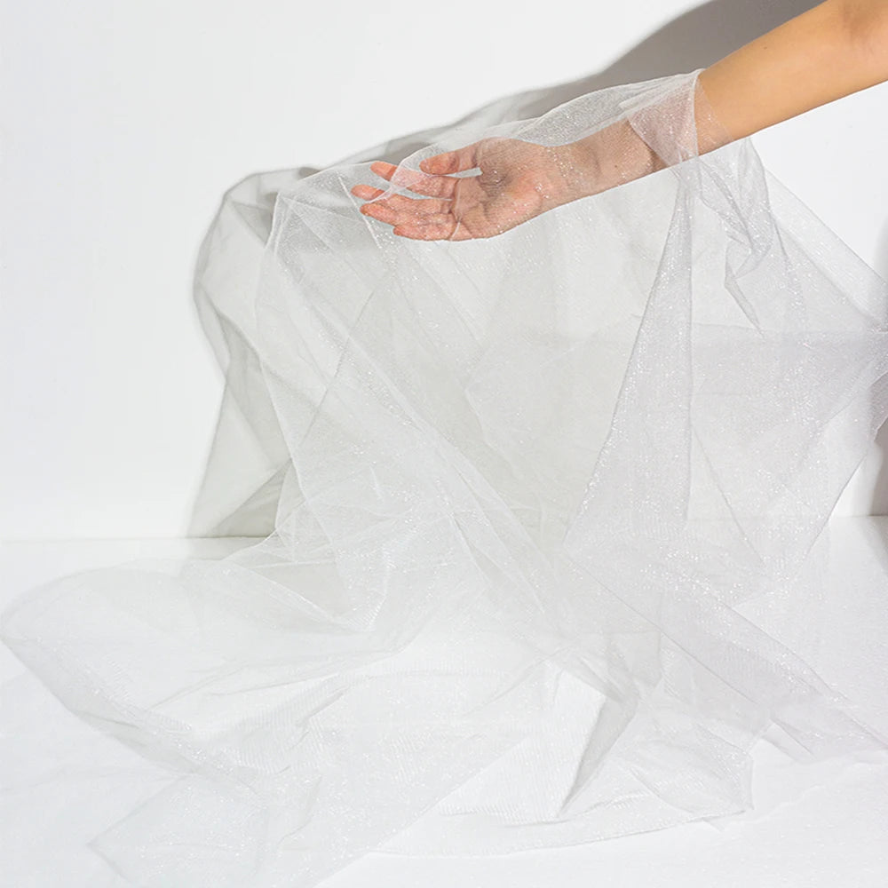 tulle fin bleu clair rose noir gaze blanche élégant délicat translucide bricolage robe coiffure