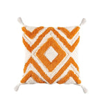 coussin carré boho blanc motif géométrique noir tassel brodé anti décubitus polyester