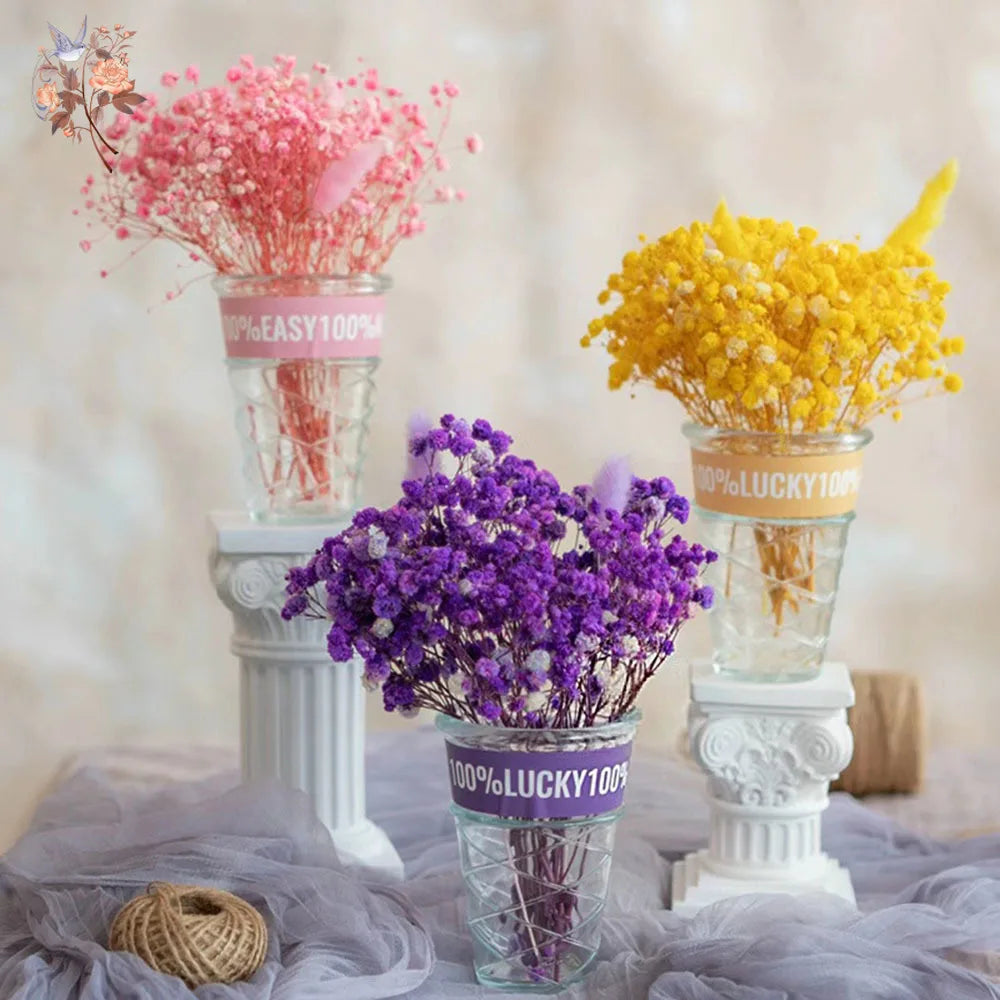 bouquets fleurs séchées multicolores decoration maison anniversaire mariage festive naturelle rustique