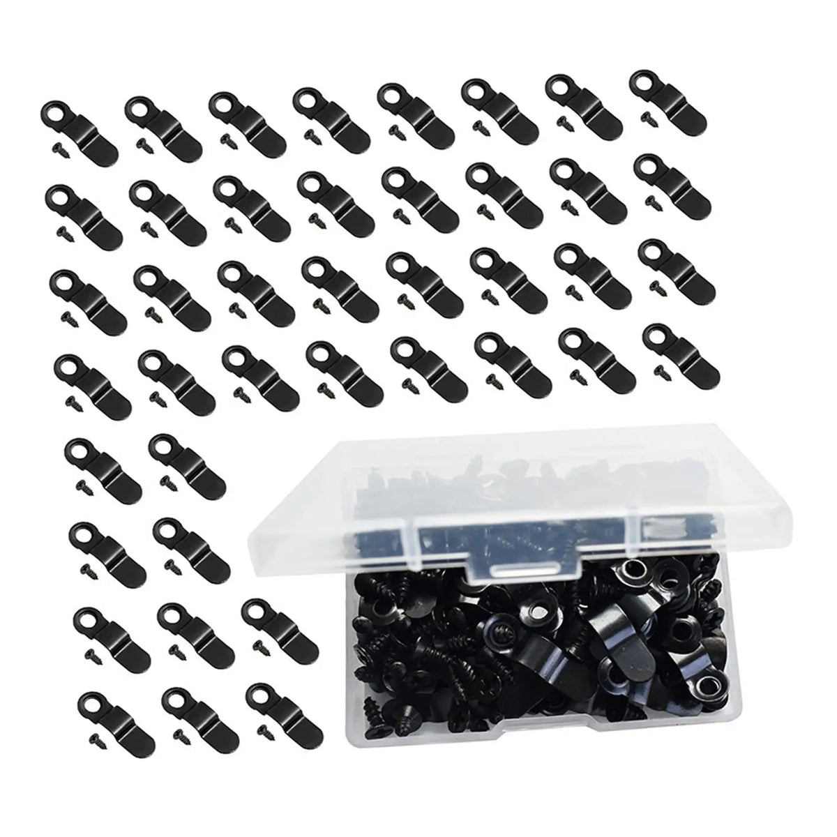 crochet vis fixations industriel noir boite rangement pieces 100pcs attache photo frame hanger
