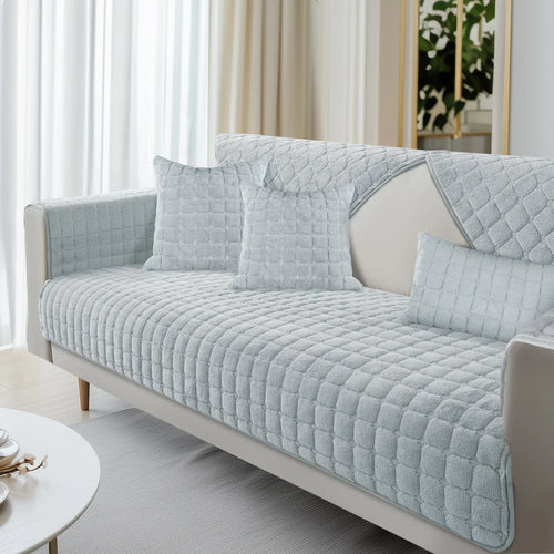 housse canapé gris matelassé velours peluche canapé angle fauteuil salon