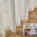 rideau blanc brodé floral transparent classique décoratives 100 polyester salon chambre