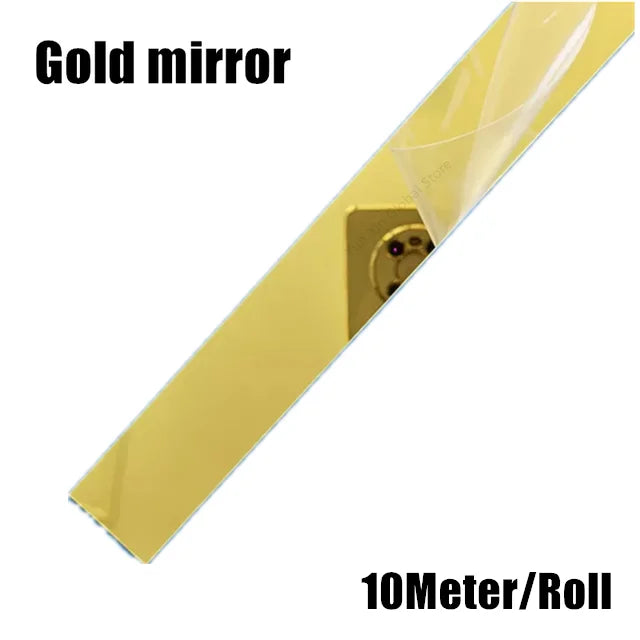 ruban decoratif moderne or noir argent 10 metres autocollant miroir