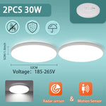 Lampe moderne LED radar détecteur mouvement 220V blanc abs murale