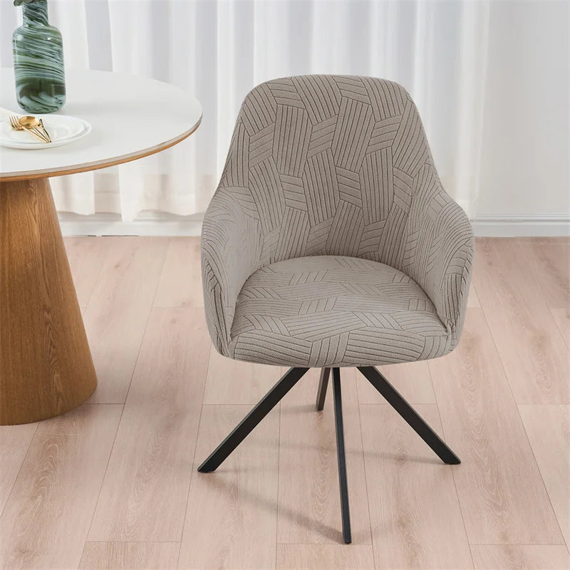 housse chaise moderne rayées gris clair élastique maison restaurantversible