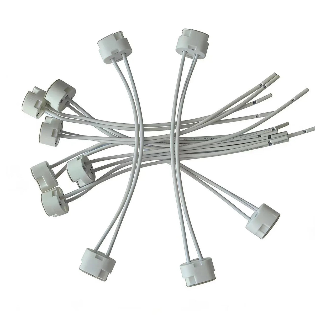 connecteurs électriques blancs modernes douilles halogène céramique 12V 250V led flux lumineux moins60V