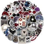 stickers vintage floral animalier géométrique abstrait photographique musical opaques adhésifs 50pièces scrapbooking bricolage
