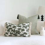 taies d'oreiller jacquard vert feuilles géométrique moderne coton polyester 30x50cm 45x45cm 50x50cm