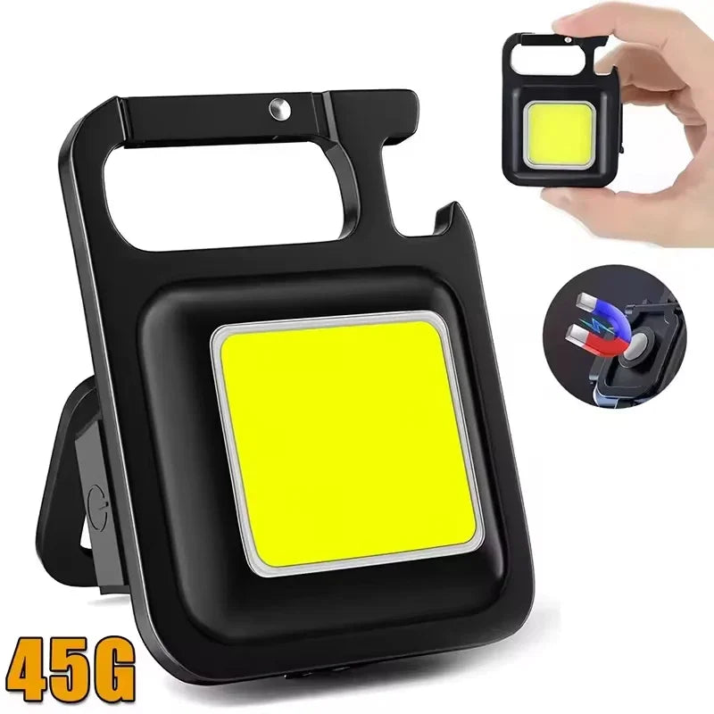 lampe torche rechargeable moderne compact noir bleu jaune texturée interrupteur tactile charge Type clips