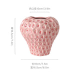 vase céramique moderne rouge rose fraises relief decoration maison creative fruit