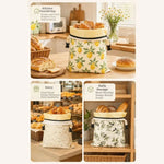 sac rangement multi usages tissu motifs floraux moderne beige jaune vert blanc boucle zip