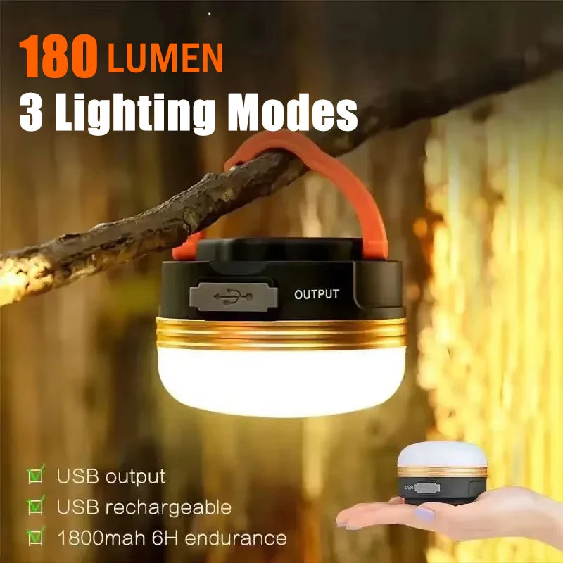lampe camping rechargeable led aimantée portable noire orange blanche moderne compacte urgence camping
