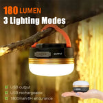 lampe camping rechargeable led aimantée portable noire orange blanche moderne compacte urgence camping