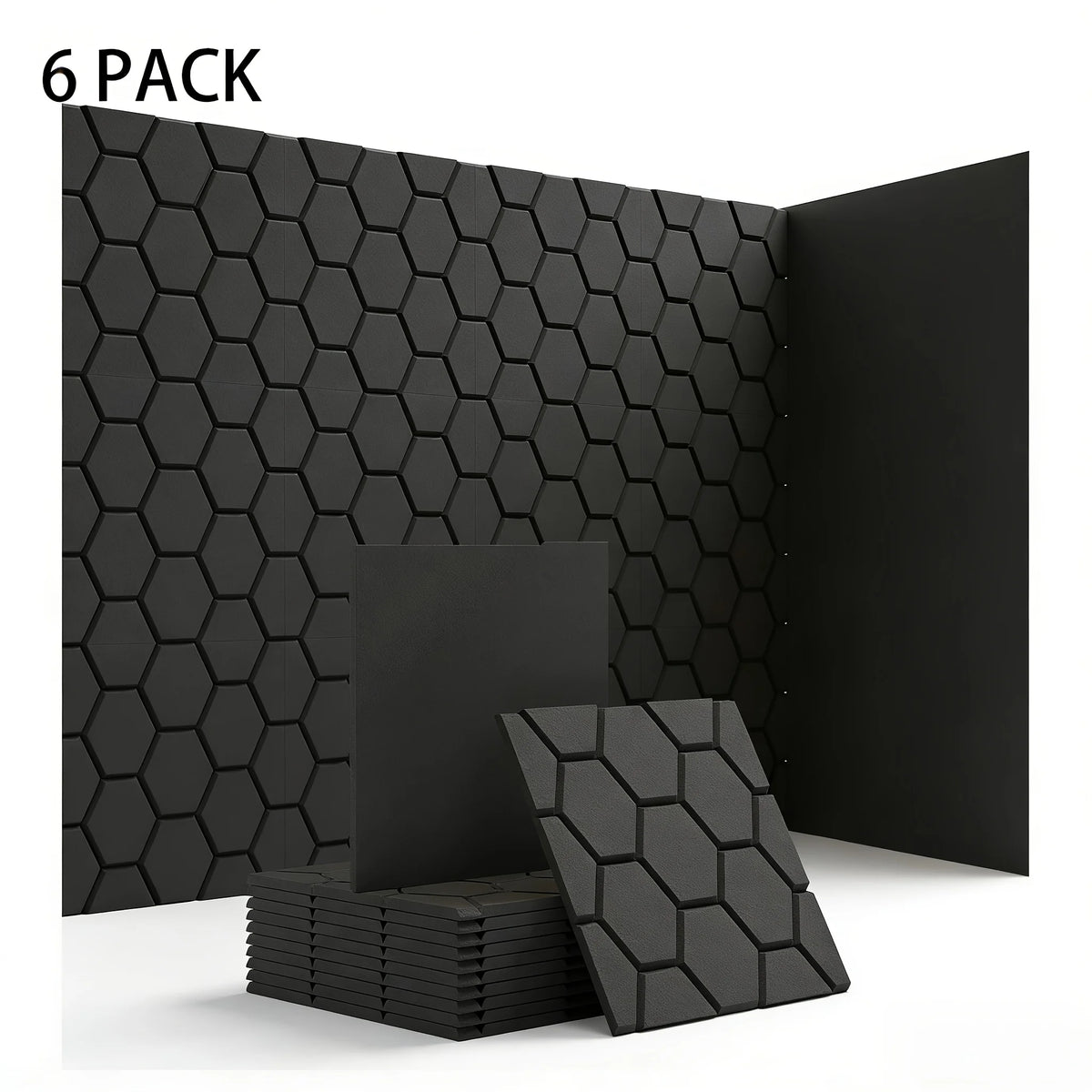 panneaux decoratifs hexagonaux feutre gris clair blanc noir modernes minimalistes geometriques set pieces