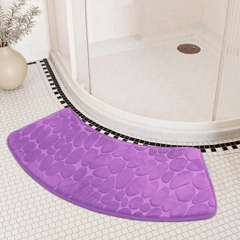 tapis bain moderne gris texture cailloux antidérapant salle bain 30cm 60cm 40cm 100cm