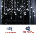 guirlande lumineuse flocons neige blanc multicolore clignotante noël moderne étanche festive mariage