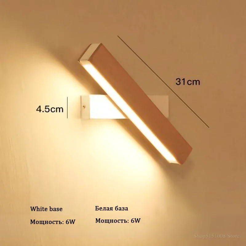 lampe murale moderne bois naturel éclairage quotidien 220v led 3years garantie