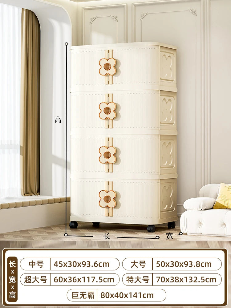 meuble rangement moderne armoire beige clair grille dimensions roulettes 45x30x71.9cm