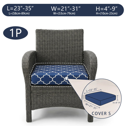 housse couvre siège canapé bleu marine motif géométrique coton polyester extérieur moderne protection réglable
