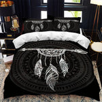 Housse de couette noire avec motif tartan