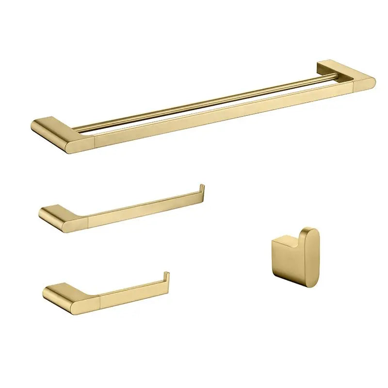 accessoires salle bain doré moderne porte serviettes fixations murales ensemble quincaillerie