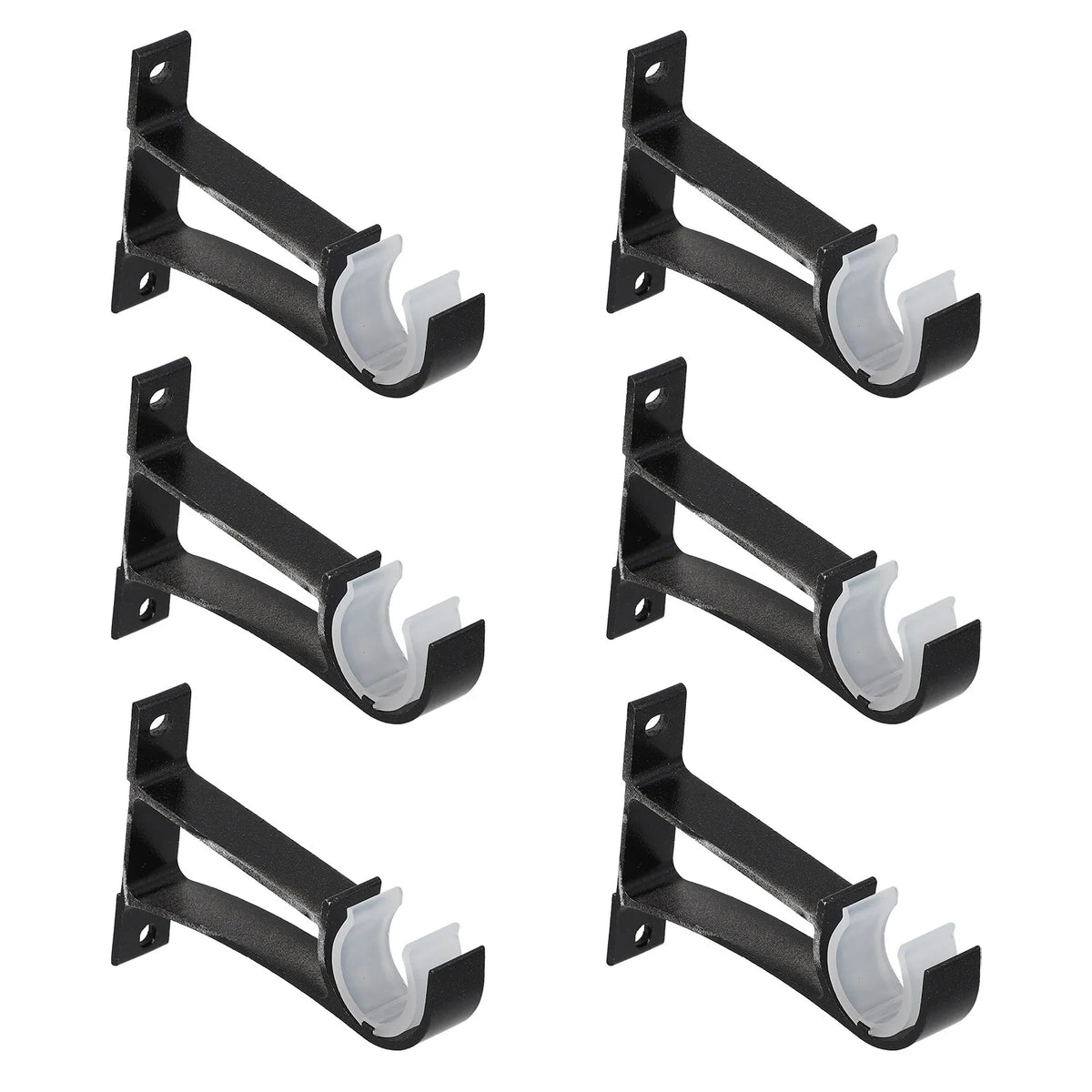 supports tringle rideaux plastique lisse moderne noir blanc fixations murales anneaux rideaux tringles