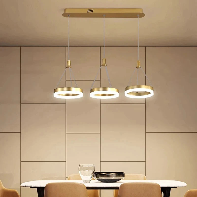 suspension lumineuse moderne or led table restaurant chambre