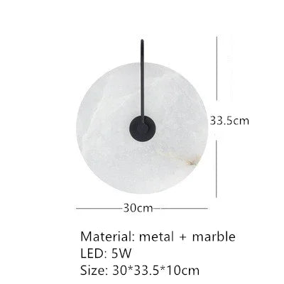 applique murale moderne marbre blanc led éclairage cuisine chambre fixée mur