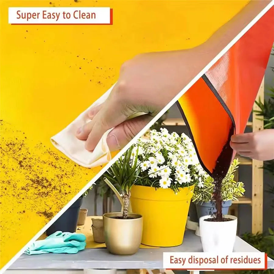 tapis jardinage tissé moderne vert orange jaune noir poignées bouclés facile nettoyer réutilisable durable