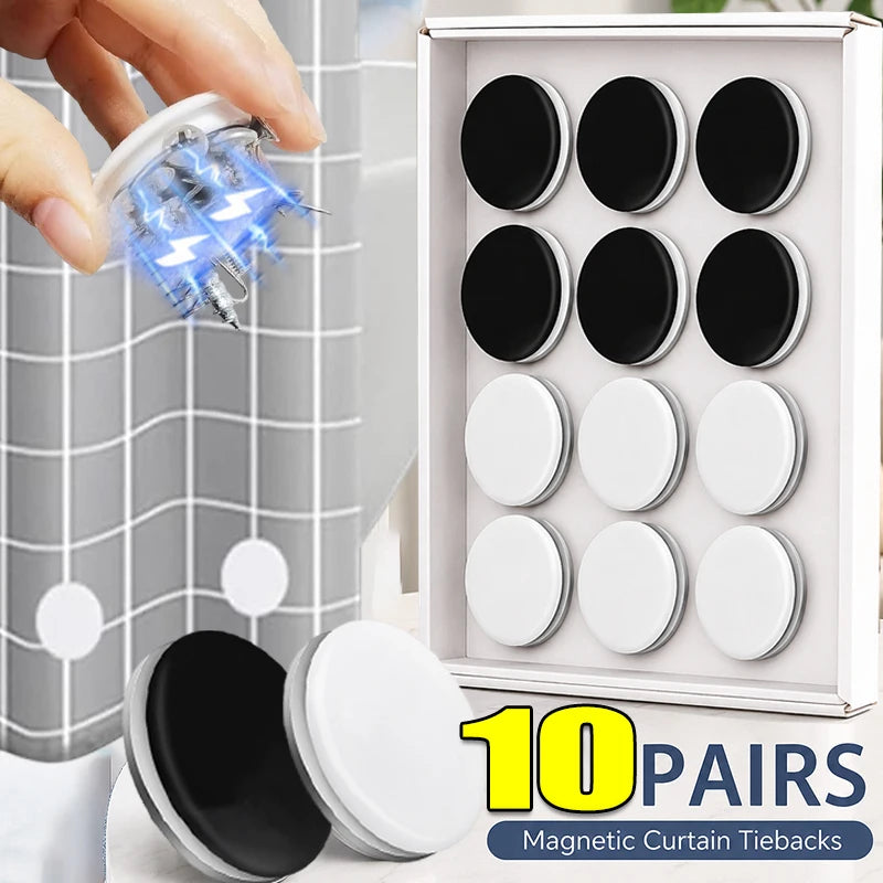 aimants rideau blancs gris modernes rideau sans perçage paires boucles magnétiques métal lisses