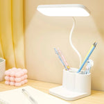 lampe rechargeable moderne pot crayons support smartphone blanc mat étudiants chambre