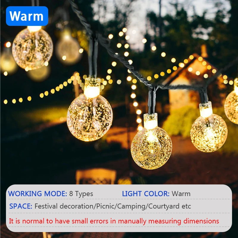 guirlande lumineuse solaire 300 led multicolore blanc chaud moderne étanche extérieure festive jardin camping