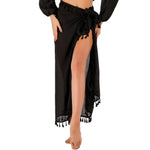 sarong plage rose clair noir vert polyester moderne franges décontracté