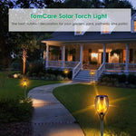 lampe solaire jardin flamme vacillante led 96 diodes ip65 moderne décorativeextérieur fixe piquet