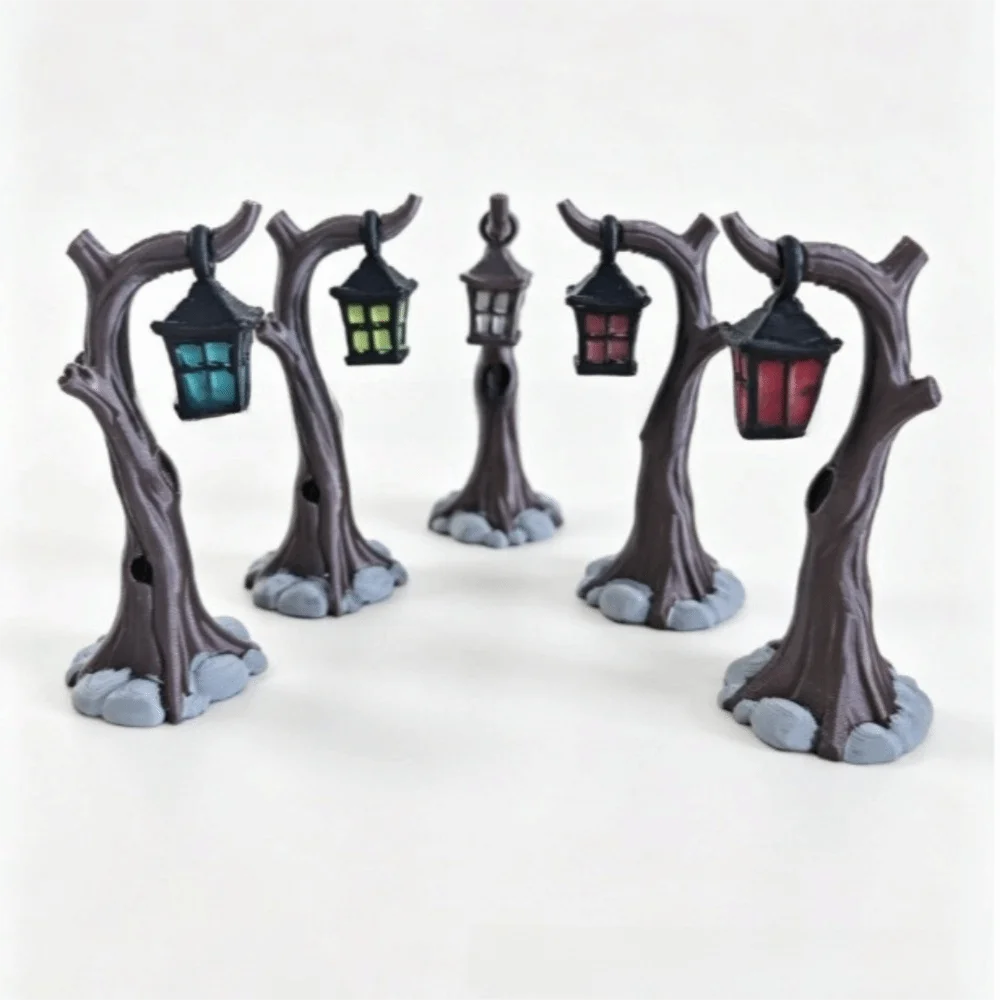 lanternes miniatures bancs rustiques bois métal opaques noires vertes rouges beiges