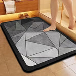 tapis sol gris géométrique moderne antidérapant absorbant extérieur salon entrée cuisine salle bains