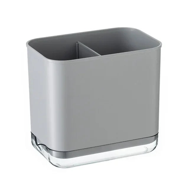 organisateur couverts gris clair compartiments multiples égouttoir moderne minimaliste plastique lisse adhésif vert pastel