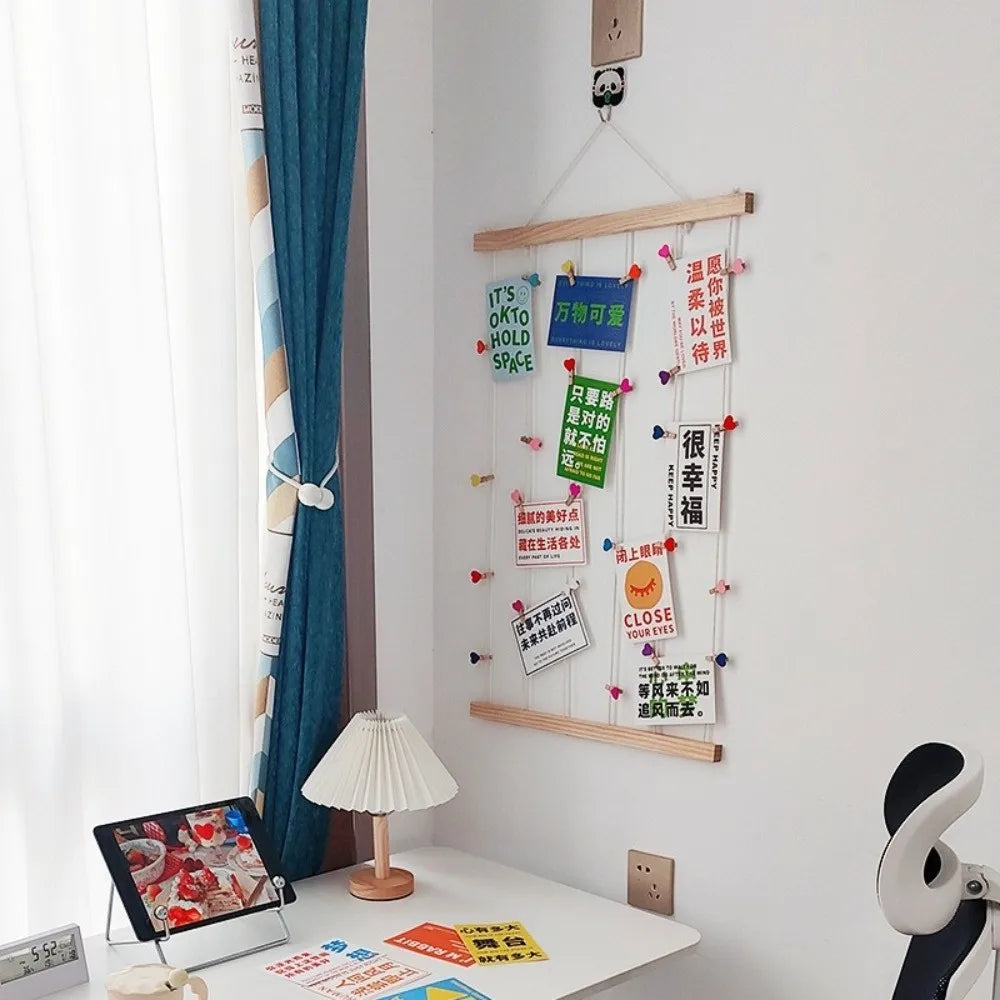 cadre mural photos bois moderne clips suspension rustique