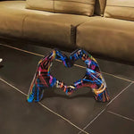décoration moderne sculpture cœur multicolore résine abstraite maison salon agneau étagère couple cadeau