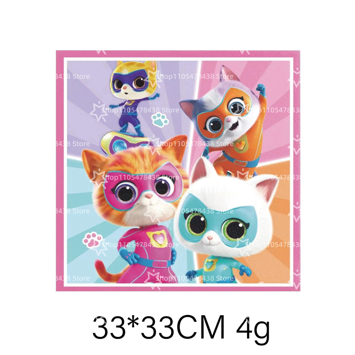 accessoires fête dessins animés chats mignons assiettes serviettes gobelets bannière décoration gâteau ruban table