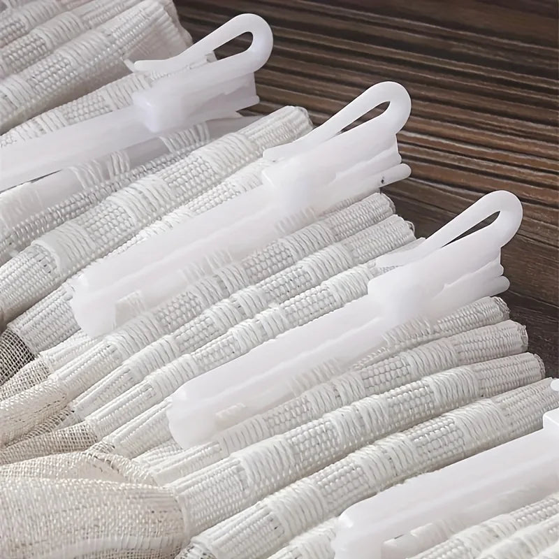 crochets rideau blancs modernes ajustables plastique 50pcs opaques tissage texture chambre bain porte