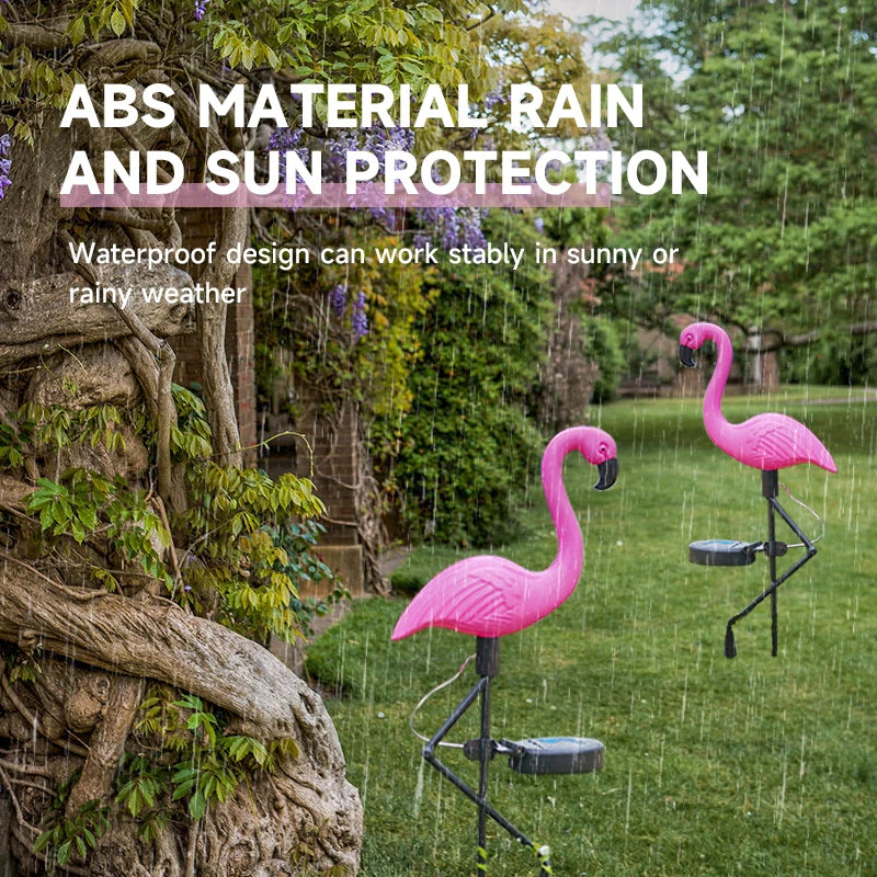 lumière solaire flamant rose moderne oiseau artificiel rose brillant extérieur décoration jardin