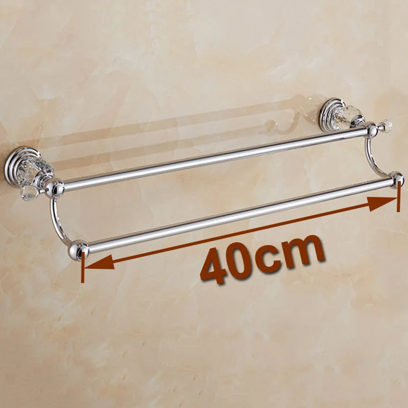 porte serviettes mural chrome classique détails cristal serviettes blanches murale 55 cm