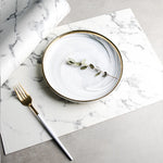 serviettes table marbre modernes adhésives blanches noires minimalistes
