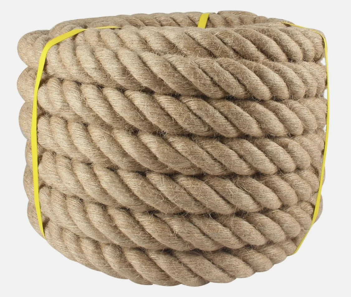 corde tressée chanvre haute ténacité 5m 10m 15m 12mm 14mm 16mm 20mm rustique naturel