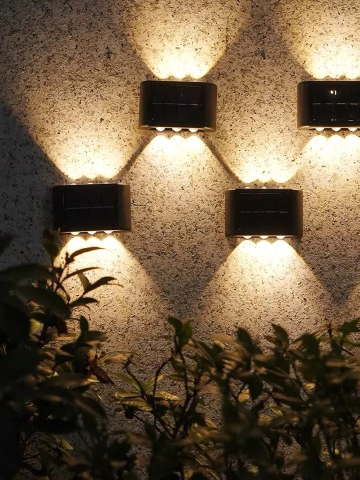 Lampes murales solaires LED modernes 10 blanc chaud jardin extérieur ip65 autonomes vacances