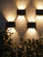 Lampes murales solaires LED modernes 10 blanc chaud jardin extérieur ip65 autonomes vacances